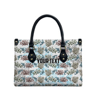 Personalized Masefau American Samoa Leather Bag Vintage Whale Hibiscus Ocean Waves TS04 - Polynesian Pride