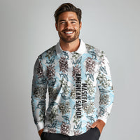 Personalized Masefau American Samoa Long Sleeve Polo Shirt Vintage Whale Hibiscus Ocean Waves TS04 - Polynesian Pride