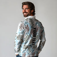 Personalized Masefau American Samoa Long Sleeve Polo Shirt Vintage Whale Hibiscus Ocean Waves TS04 - Polynesian Pride