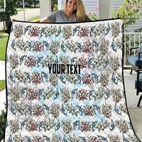 Personalized Masefau American Samoa Quilt Vintage Whale Hibiscus Ocean Waves TS04 White Blue - Polynesian Pride