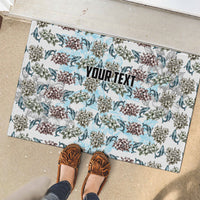 Personalized Masefau American Samoa Rubber Doormat Vintage Whale Hibiscus Ocean Waves TS04 - Polynesian Pride