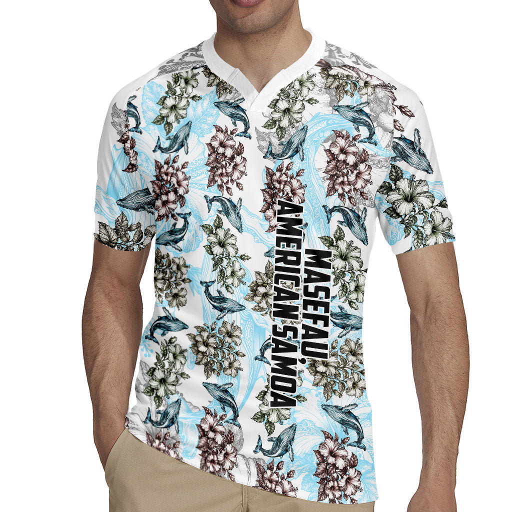 Personalized Masefau American Samoa Rugby Jersey Vintage Whale Hibiscus Ocean Waves TS04 - Polynesian Pride