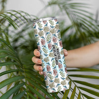Personalized Masefau American Samoa Skinny Tumbler Vintage Whale Hibiscus Ocean Waves TS04 - Polynesian Pride