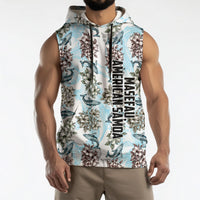 Personalized Masefau American Samoa Sleeveless Hoodie Vintage Whale Hibiscus Ocean Waves TS04 - Polynesian Pride