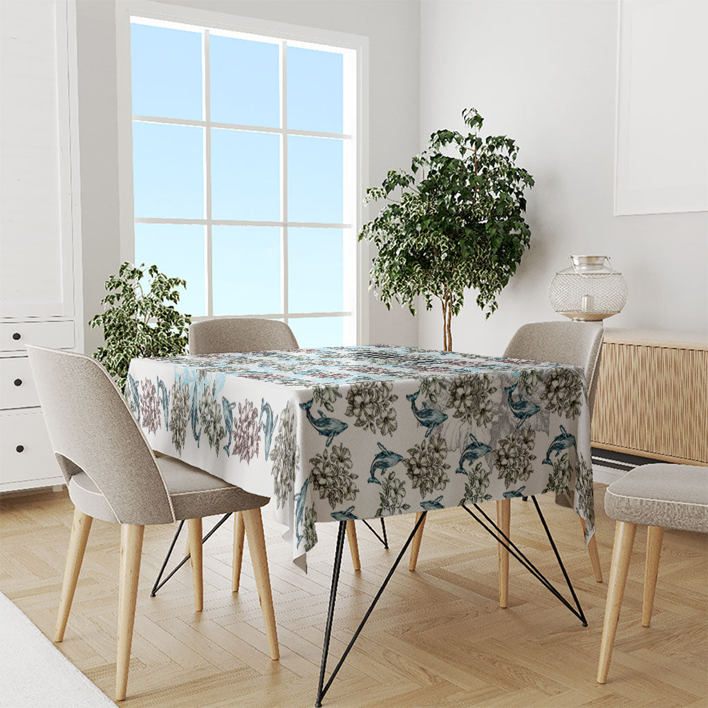 Personalized Masefau American Samoa Tablecloth Vintage Whale Hibiscus Ocean Waves TS04 - Polynesian Pride