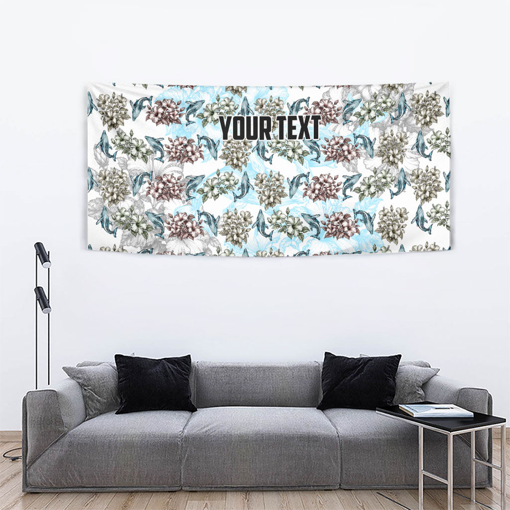 Personalized Masefau American Samoa Tapestry Vintage Whale Hibiscus Ocean Waves TS04 - Polynesian Pride