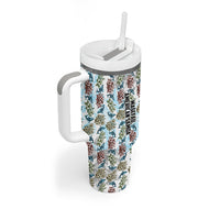 Personalized Masefau American Samoa Tumbler With Handle Vintage Whale Hibiscus Ocean Waves TS04 - Polynesian Pride