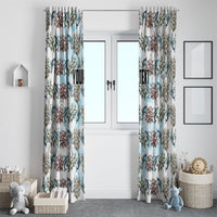 Personalized Masefau American Samoa Window Curtain Vintage Whale Hibiscus Ocean Waves TS04 - Polynesian Pride