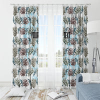 Personalized Masefau American Samoa Window Curtain Vintage Whale Hibiscus Ocean Waves TS04 - Polynesian Pride