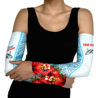 Personalized American Samoa Masefau Arm Sleeves Hibiscus Tropical Floral Whale Polynesian Tribal Pattern TS04 - Polynesian Pride