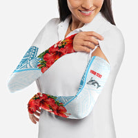 Personalized American Samoa Masefau Arm Sleeves Hibiscus Tropical Floral Whale Polynesian Tribal Pattern TS04 - Polynesian Pride