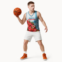 Personalized American Samoa Masefau Basketball Jersey Hibiscus Tropical Floral Whale Polynesian Tribal Pattern TS04 - Polynesian Pride