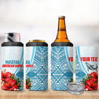 Personalized American Samoa Masefau 4 in 1 Can Cooler Tumbler Hibiscus Tropical Floral Whale Polynesian Tribal Pattern TS04 - Polynesian Pride