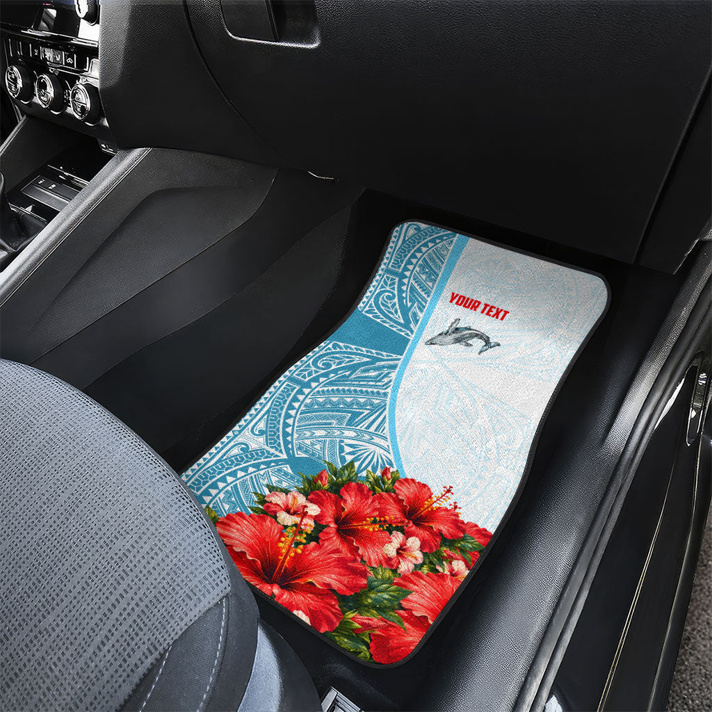 Personalized American Samoa Masefau Car Mats Hibiscus Tropical Floral Whale Polynesian Tribal Pattern TS04 - Polynesian Pride