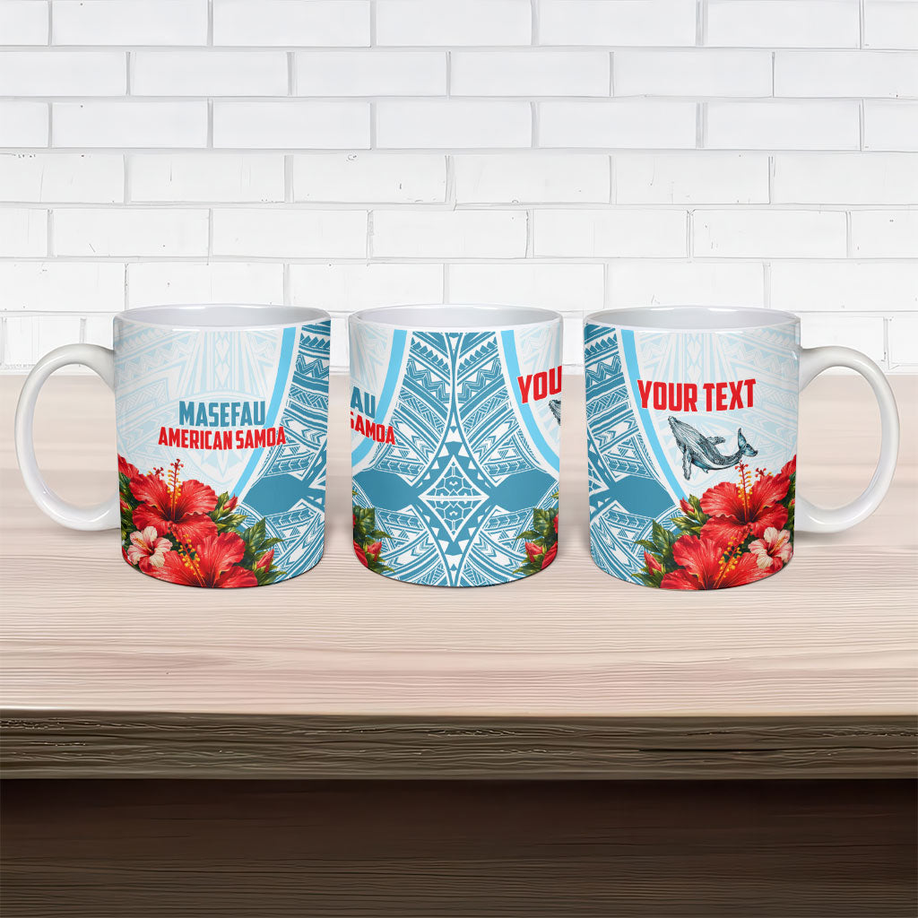 Personalized American Samoa Masefau Ceramic Mug Hibiscus Tropical Floral Whale Polynesian Tribal Pattern TS04 - Polynesian Pride
