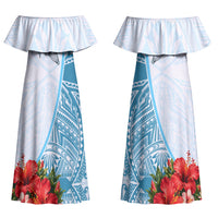 Personalized American Samoa Masefau Couples Matching Off Shoulder Maxi Dress and Hawaiian Shirt Hibiscus Tropical Floral Whale Polynesian Tribal Pattern TS04 - Polynesian Pride