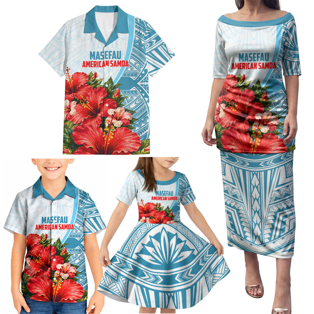 Personalized American Samoa Masefau Family Matching Puletasi and Hawaiian Shirt Hibiscus Tropical Floral Whale Polynesian Tribal Pattern TS04 - Polynesian Pride