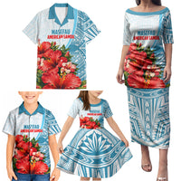 Personalized American Samoa Masefau Family Matching Puletasi and Hawaiian Shirt Hibiscus Tropical Floral Whale Polynesian Tribal Pattern TS04 - Polynesian Pride