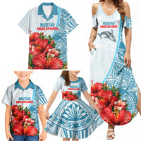 Personalized American Samoa Masefau Family Matching Summer Maxi Dress and Hawaiian Shirt Hibiscus Tropical Floral Whale Polynesian Tribal Pattern TS04 - Polynesian Pride