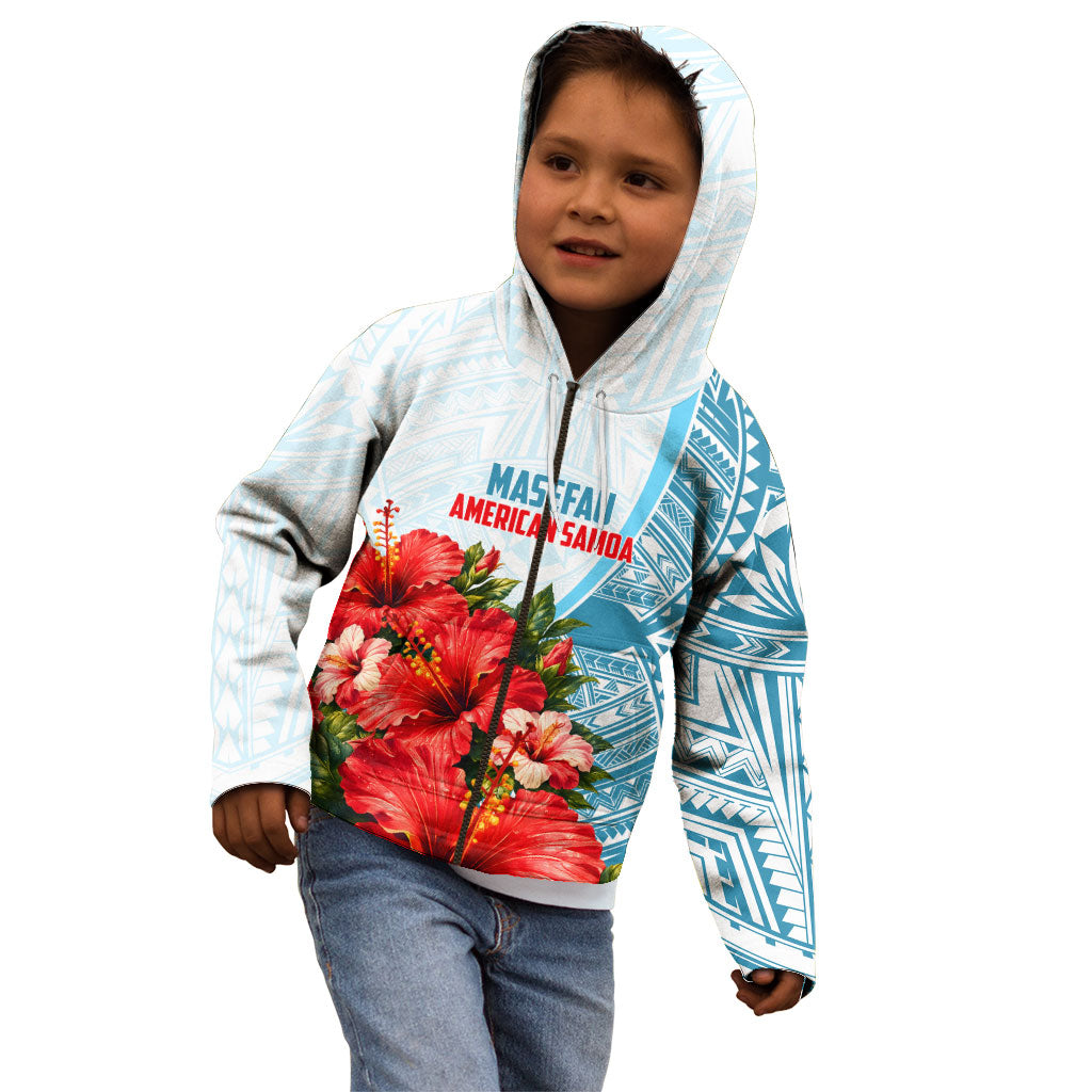 Personalized American Samoa Masefau Kid Hoodie Hibiscus Tropical Floral Whale Polynesian Tribal Pattern TS04 - Polynesian Pride