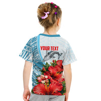 Personalized American Samoa Masefau Kid T Shirt Hibiscus Tropical Floral Whale Polynesian Tribal Pattern TS04 - Polynesian Pride
