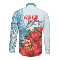 Personalized American Samoa Masefau Long Sleeve Button Shirt Hibiscus Tropical Floral Whale Polynesian Tribal Pattern TS04 - Polynesian Pride