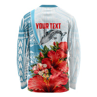 Personalized American Samoa Masefau Long Sleeve Shirt Hibiscus Tropical Floral Whale Polynesian Tribal Pattern TS04 - Polynesian Pride