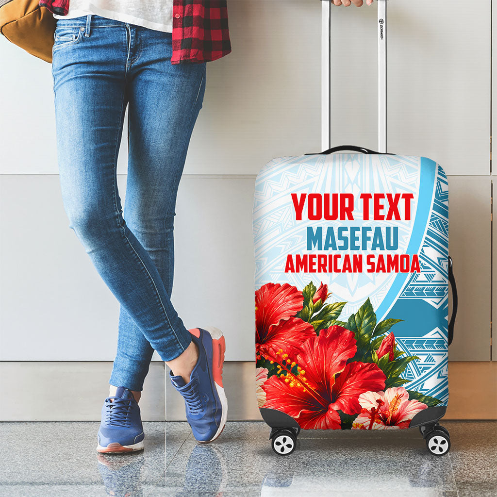 Personalized American Samoa Masefau Luggage Cover Hibiscus Tropical Floral Whale Polynesian Tribal Pattern TS04 - Polynesian Pride
