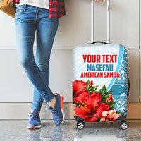 Personalized American Samoa Masefau Luggage Cover Hibiscus Tropical Floral Whale Polynesian Tribal Pattern TS04 - Polynesian Pride