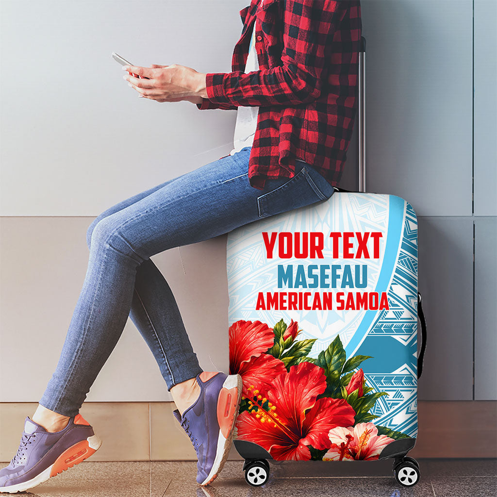 Personalized American Samoa Masefau Luggage Cover Hibiscus Tropical Floral Whale Polynesian Tribal Pattern TS04 - Polynesian Pride