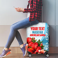 Personalized American Samoa Masefau Luggage Cover Hibiscus Tropical Floral Whale Polynesian Tribal Pattern TS04 - Polynesian Pride