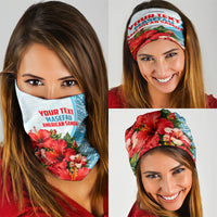 Personalized American Samoa Masefau Neck Gaiter Hibiscus Tropical Floral Whale Polynesian Tribal Pattern TS04 - Polynesian Pride