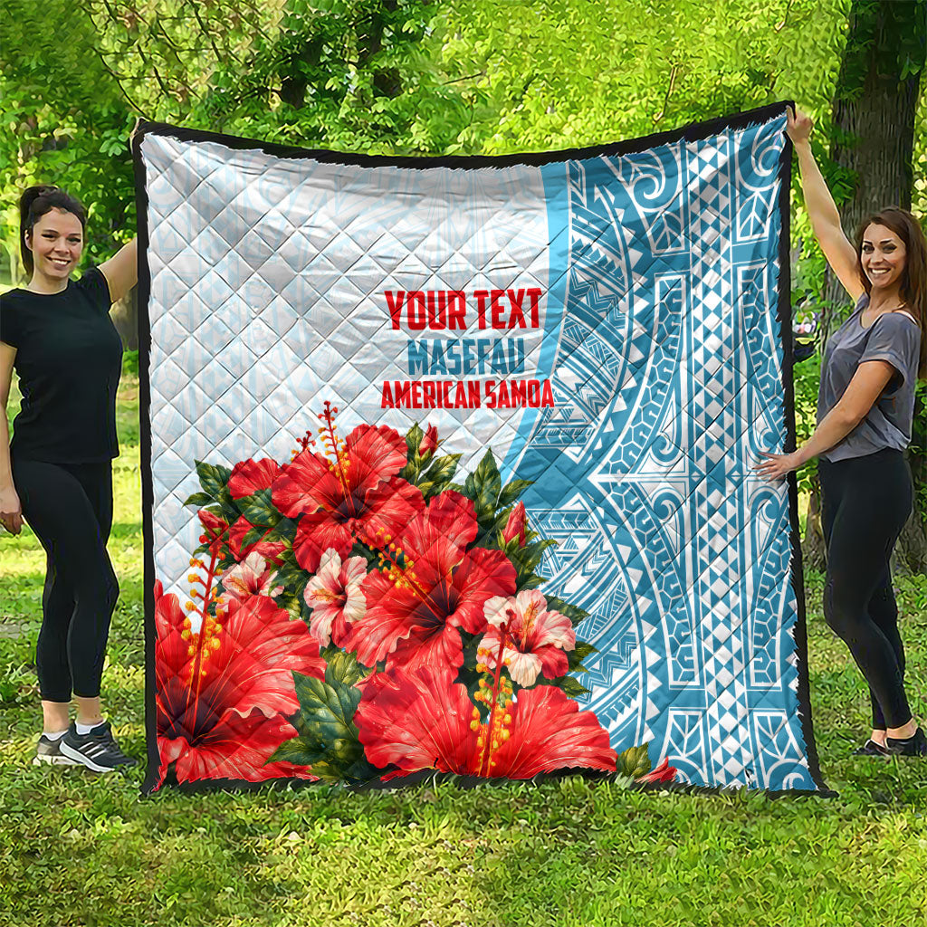 Personalized American Samoa Masefau Quilt Hibiscus Tropical Floral Whale Polynesian Tribal Pattern TS04 - Polynesian Pride