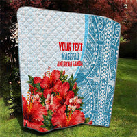 Personalized American Samoa Masefau Quilt Hibiscus Tropical Floral Whale Polynesian Tribal Pattern TS04 - Polynesian Pride