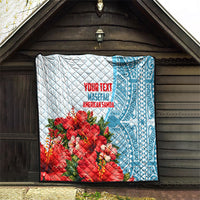 Personalized American Samoa Masefau Quilt Hibiscus Tropical Floral Whale Polynesian Tribal Pattern TS04 - Polynesian Pride