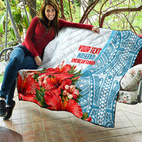 Personalized American Samoa Masefau Quilt Hibiscus Tropical Floral Whale Polynesian Tribal Pattern TS04 - Polynesian Pride