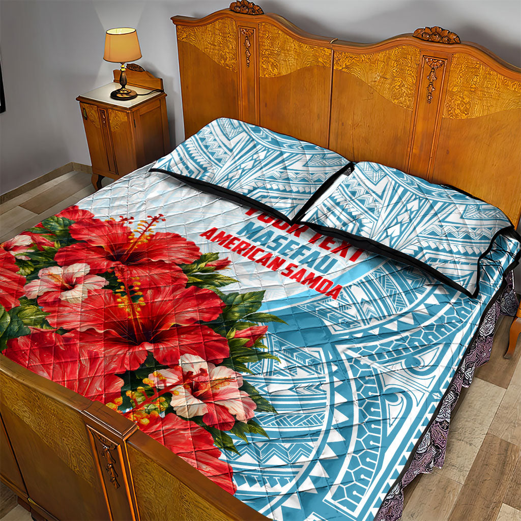 Personalized American Samoa Masefau Quilt Bed Set Hibiscus Tropical Floral Whale Polynesian Tribal Pattern TS04 - Polynesian Pride