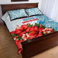 Personalized American Samoa Masefau Quilt Bed Set Hibiscus Tropical Floral Whale Polynesian Tribal Pattern TS04 - Polynesian Pride
