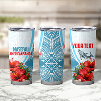 Personalized American Samoa Masefau Tumbler Cup Hibiscus Tropical Floral Whale Polynesian Tribal Pattern TS04 - Polynesian Pride