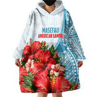 Personalized American Samoa Masefau Wearable Blanket Hoodie Hibiscus Tropical Floral Whale Polynesian Tribal Pattern TS04 - Polynesian Pride
