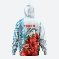 Personalized American Samoa Masefau Zip Hoodie Hibiscus Tropical Floral Whale Polynesian Tribal Pattern TS04 - Polynesian Pride