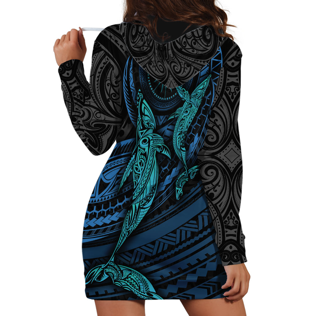 Polynesian Whale Hoodie Dress TS04 - Polynesian Pride