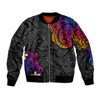 Turtle and Plumeria - Polynesian Bomber Jacket TS04 Unisex Gradient - Polynesian Pride