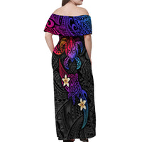 Turtle and Plumeria - Polynesian Off Shoulder Maxi Dress TS04 - Polynesian Pride