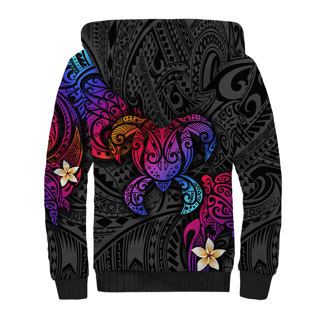 Turtle and Plumeria - Polynesian Sherpa Hoodie TS04 - Polynesian Pride