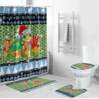 Micronesia Christmas Bathroom Set with Santa Turtle Coral Reef and Holiday Ocean Pattern - Polynesian Pride