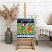 Micronesia Christmas Canvas Wall Art with Santa Turtle Coral Reef and Holiday Ocean Pattern - Polynesian Pride
