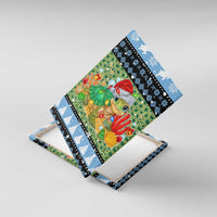 Micronesia Christmas Canvas Wall Art with Santa Turtle Coral Reef and Holiday Ocean Pattern - Polynesian Pride