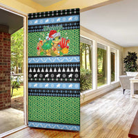 Micronesia Christmas Door Cover with Santa Turtle Coral Reef and Holiday Ocean Pattern - Polynesian Pride
