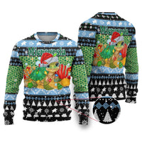 Micronesia Christmas Ugly Christmas Sweater with Santa Turtle Coral Reef and Holiday Ocean Pattern - Polynesian Pride